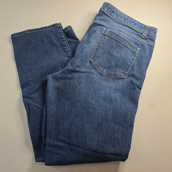 New York & Company Jeans Women's 18 Blue Distressed Low Rise*** Slim Slouch Leg - Picture 9 of 16